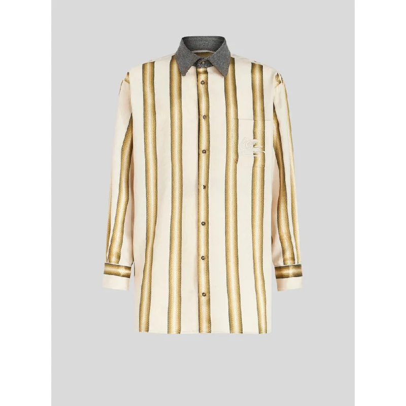 Exclusive Offers NUANCED STRIPED SHIRT WITH PEGASO