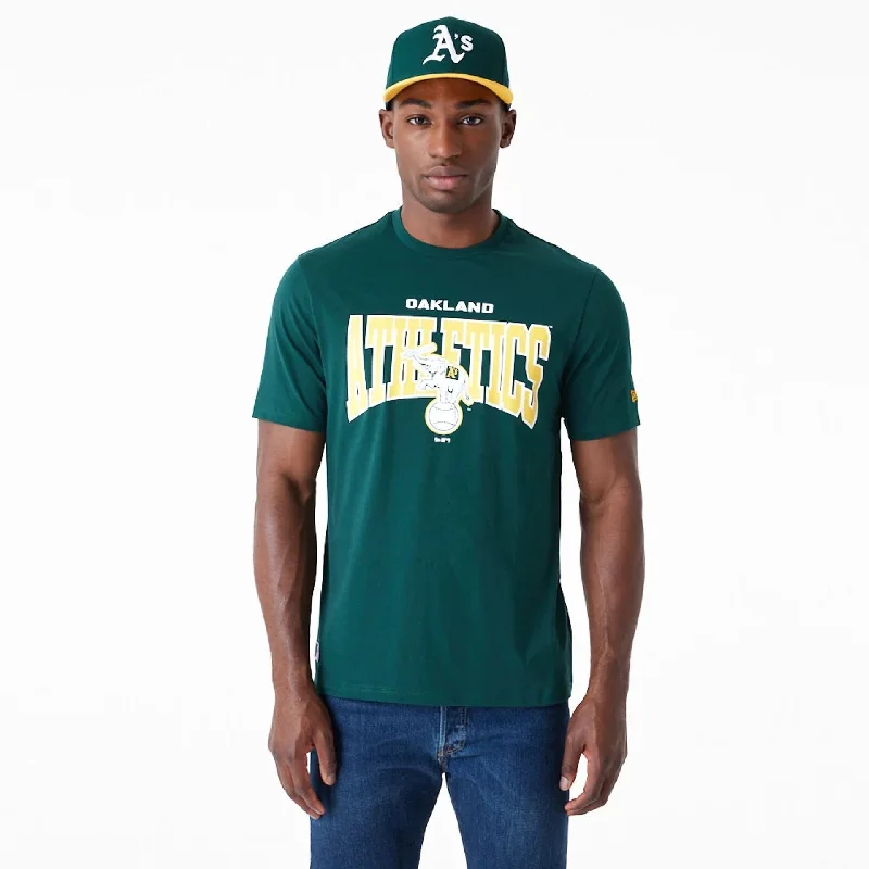 Oakland Athletics MLB Arch Wordmark Graphic Dark Green T-Shirt