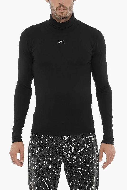 Off-White Long Sleeved Turtle-neck T-Shirt