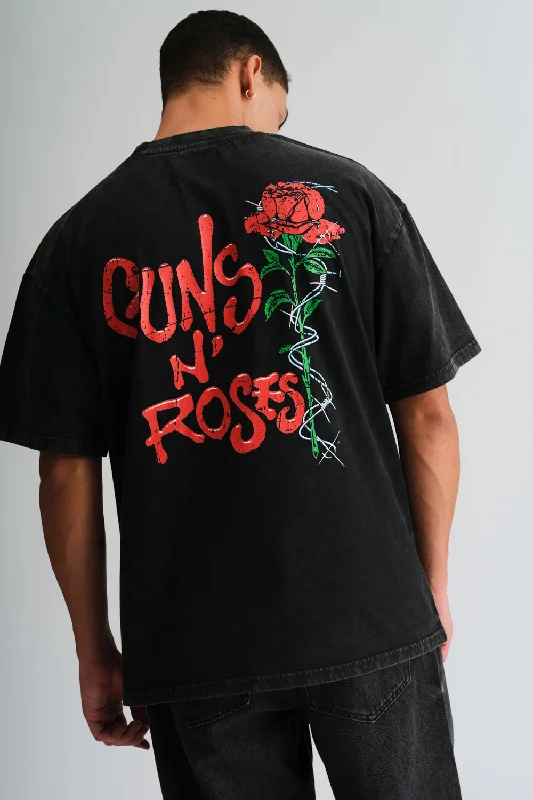 Final Clearance Official Guns N Roses Faded Oversized T-shirt