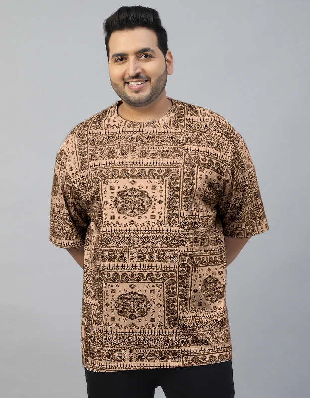 Weekend Discounts Worth Grabbing Paisley Beige Oversized Plus Size All Over Printed Tshirt Weekend Discounts Worth Grabbing Paisley Beige Oversized Plus Size All Over Printed Tshirt