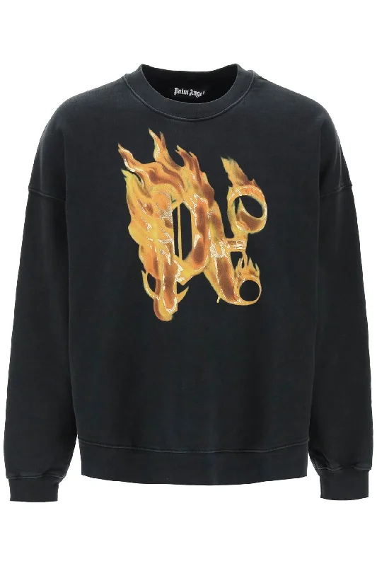 Palm Angels Men's "Burning Monogram Crewneck