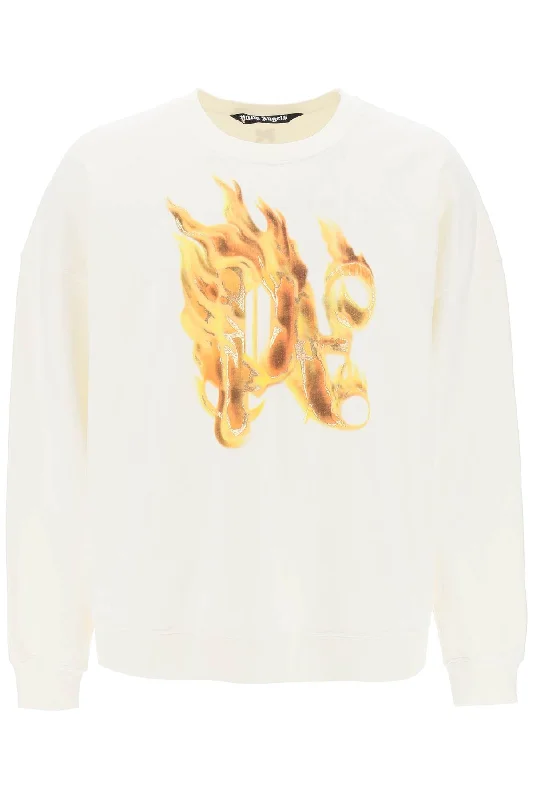 Palm Angels Men's "Burning Monogram Crewneck