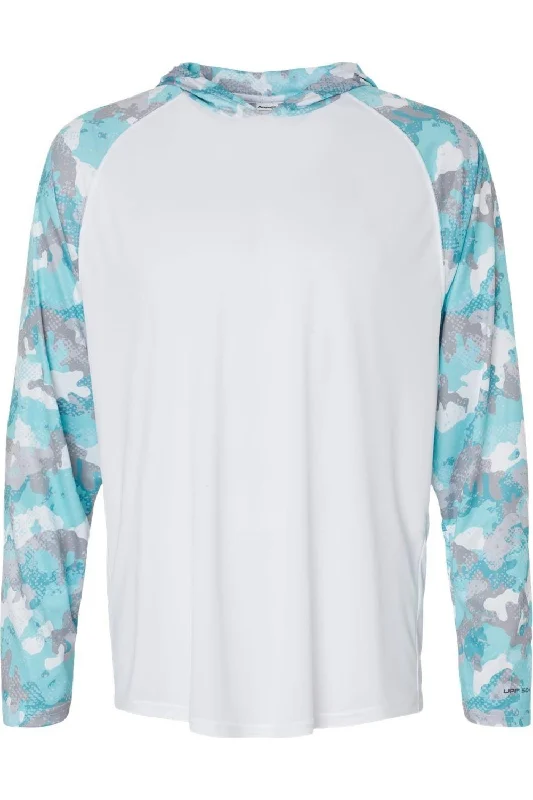 white/ aqua camo