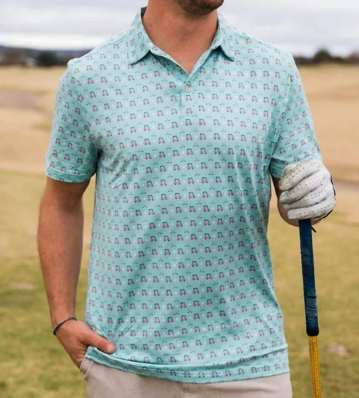 Performance Polo - Tee Time In Turquoise