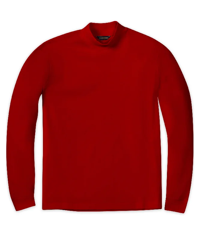 Pima Mock Turtleneck, Dark Cherry