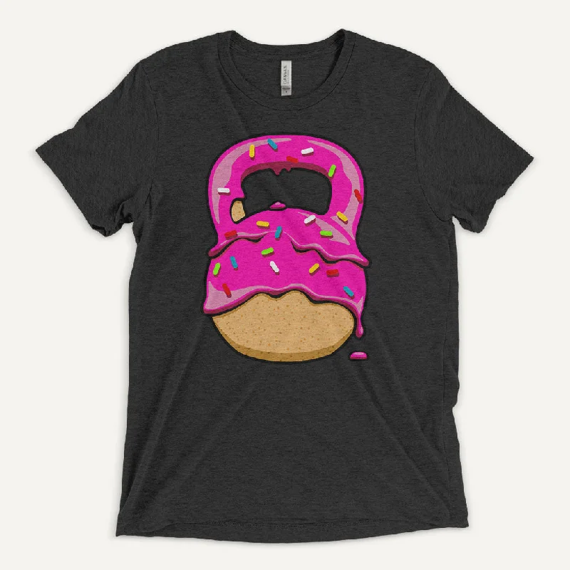 Pink-Glazed Donut With Sprinkles Kettlebell Design Men’s Triblend T-Shirt