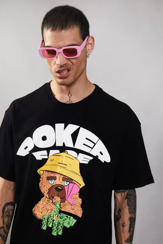 Deal Frenzy Poker Face Oversized T-Shirt