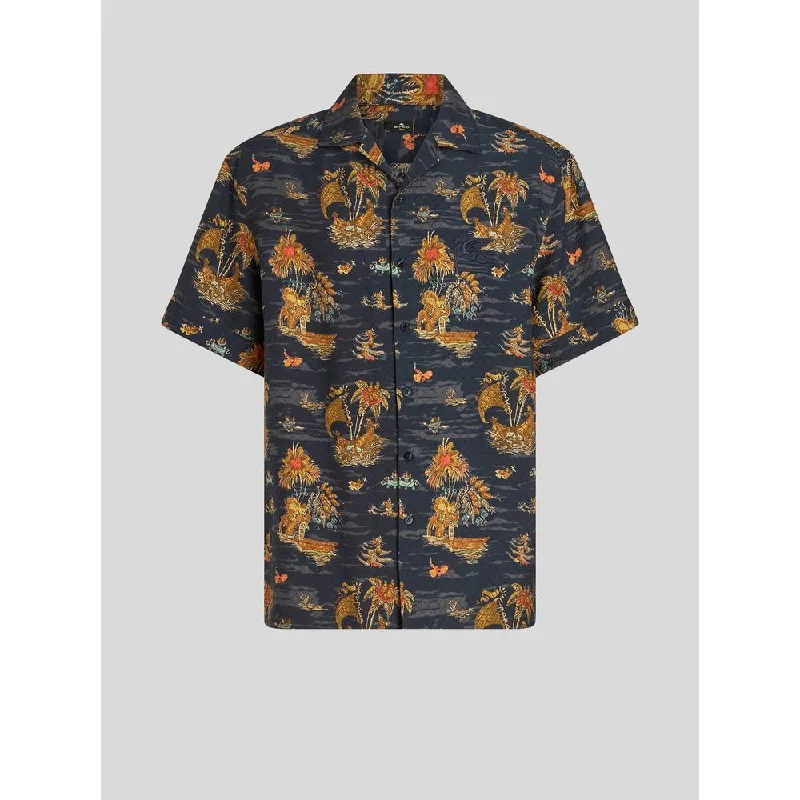 Now or Never PRINTED SILK BOWLING SHIRT
