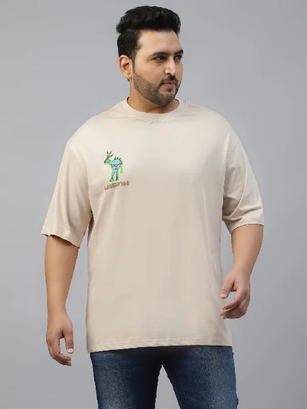 Value Deals Punk Beige Oversized Plus Size Graphic Printed Tshirt