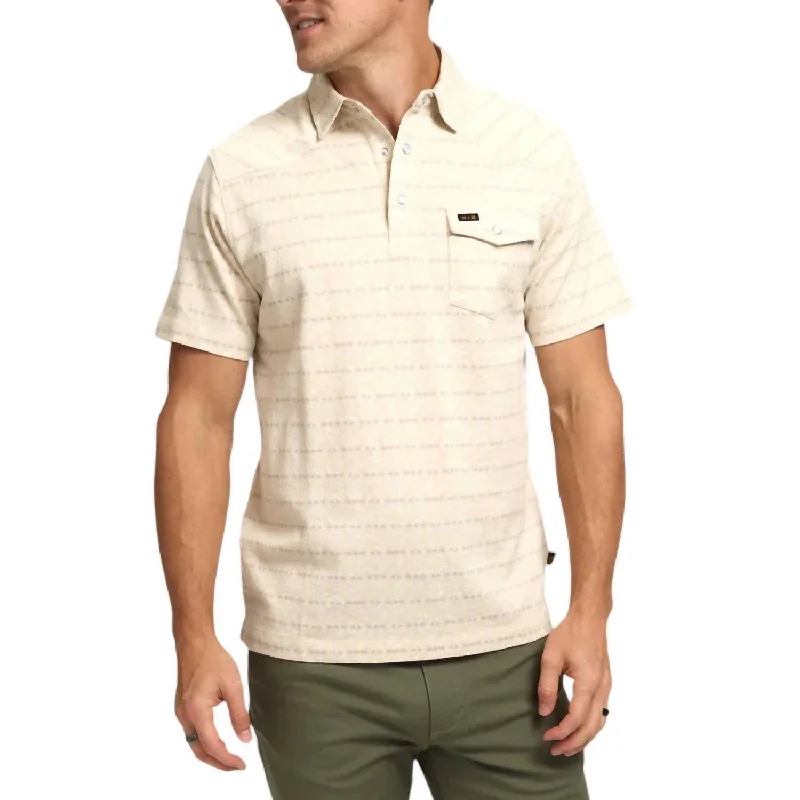 Ranchero Jacquard Polo In Chiba Jacquard: Creme