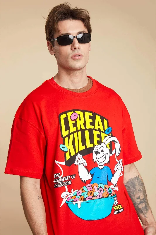 Midnight Sale Red Cereal Killer Oversized T-shirt
