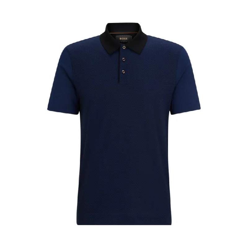 Regular-fit polo shirt in cotton and silk