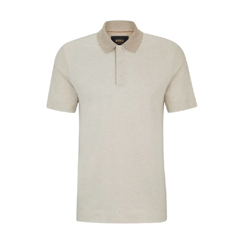 Regular-fit polo shirt in cotton and silk