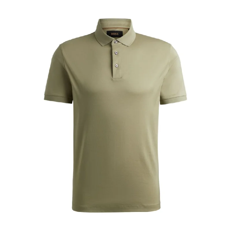 Regular-fit polo shirt in mercerized Italian cotton