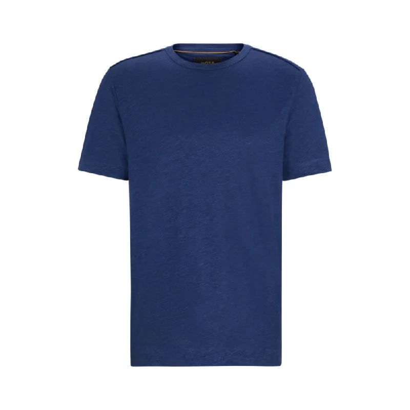 Regular-fit T-shirt in linen and silk