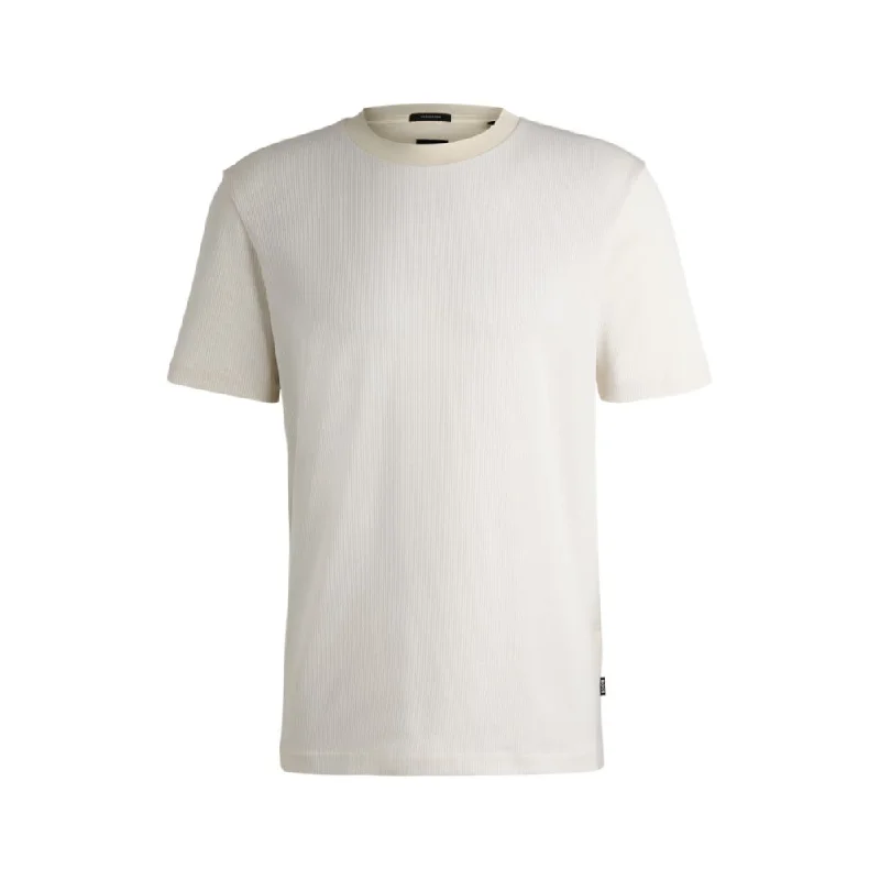 Regular-fit T-shirt in structured cotton