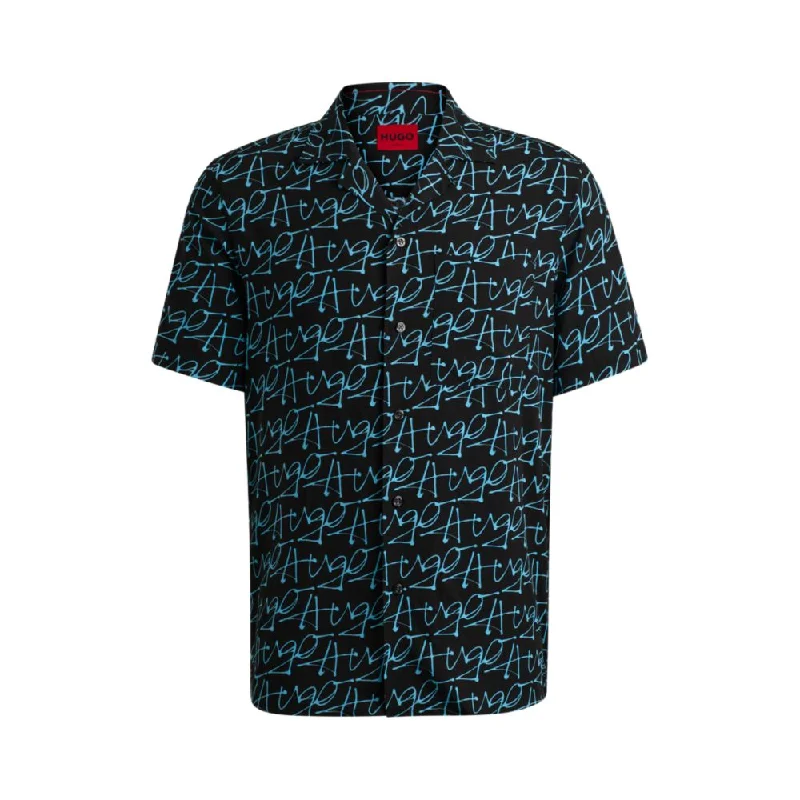 Relaxed-fit short-sleeved shirt with seasonal print