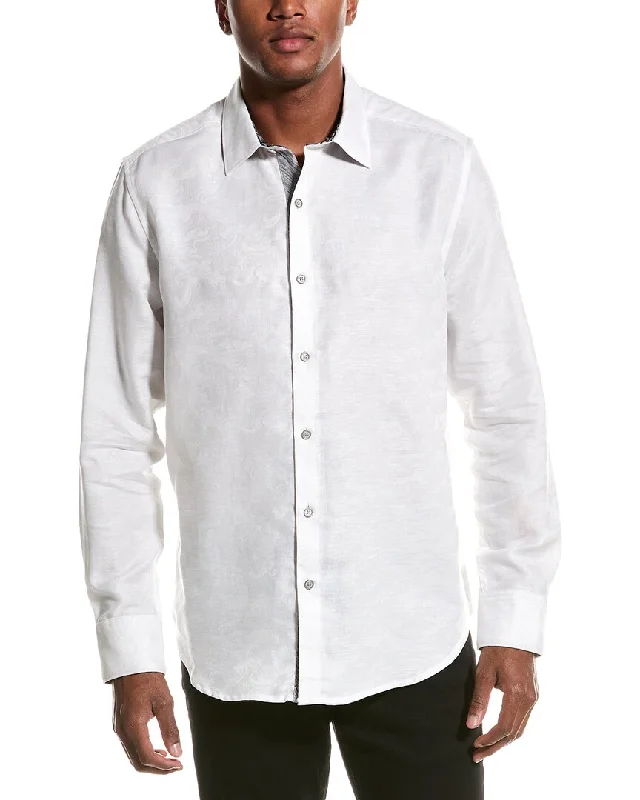 One-DAY Sale Robert Graham Poseidon Linen-Blend Shirt