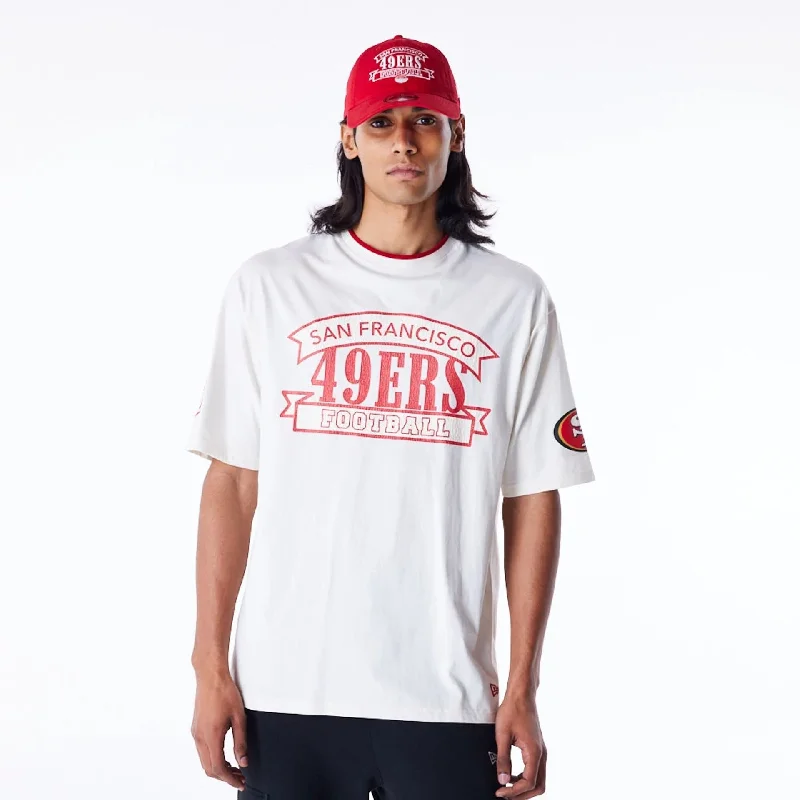 San Francisco 49ers NFL Graphic Open White Oversized T-Shirt