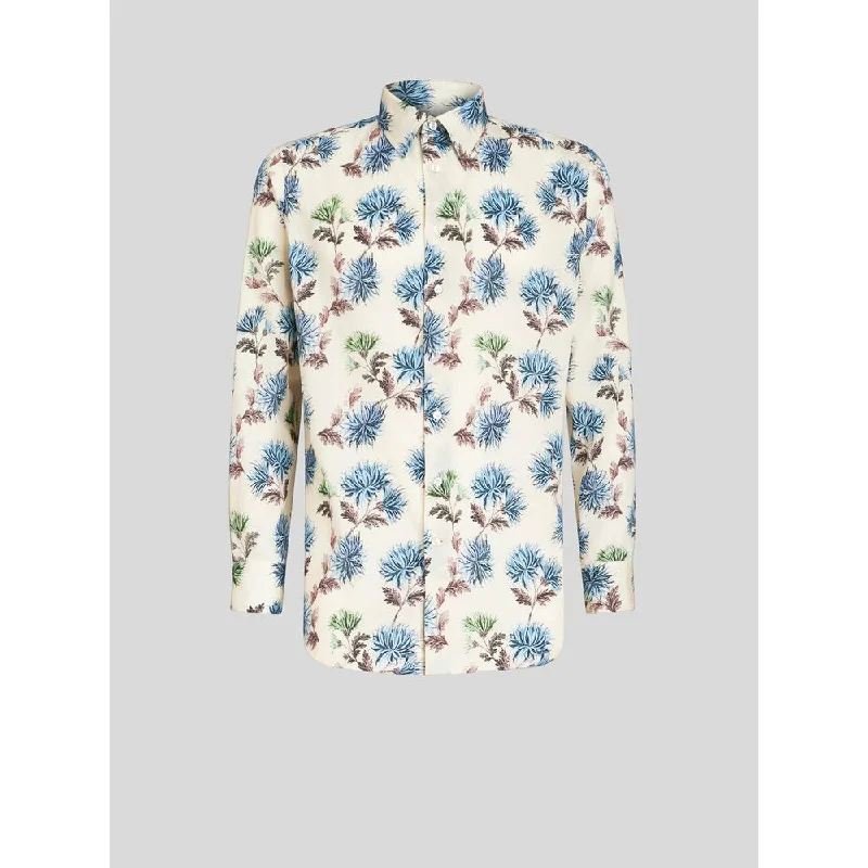 Don't Delay SHIRT WITH DAHLIAS AND MINI LOGO