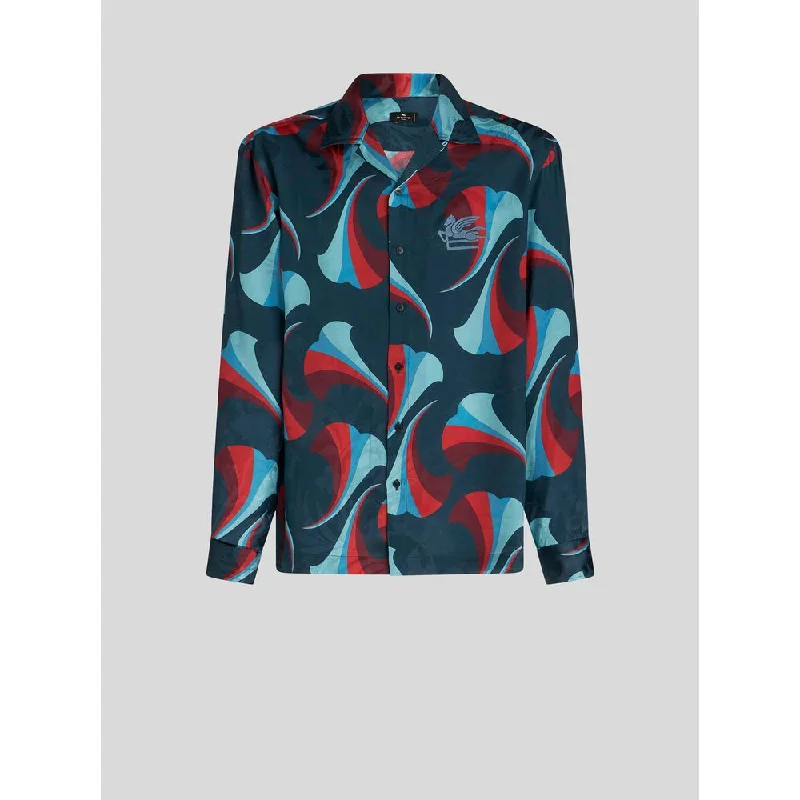 Big Deal SILK BOWLING SHIRT WITH FLORAL PRINT