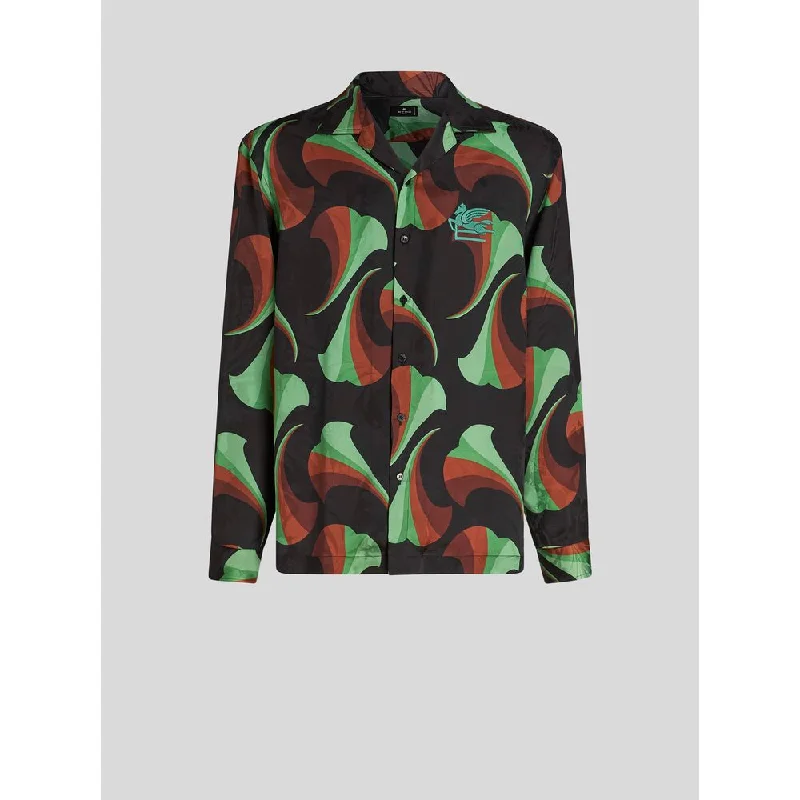 SILK BOWLING SHIRT WITH FLORAL PRINT