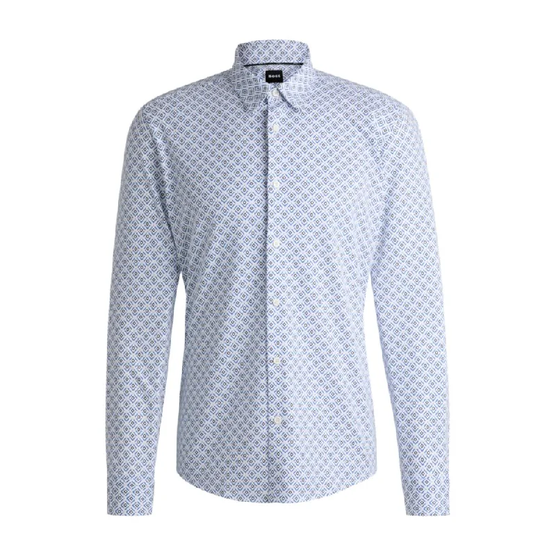 Slim-fit shirt in printed jersey