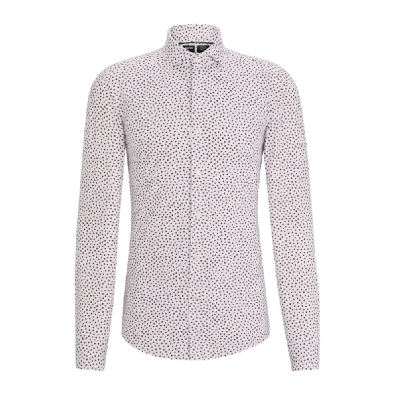 Slim-fit shirt in printed performance-stretch fabric