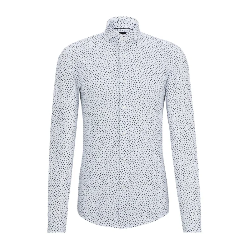 Slim-fit shirt in printed performance-stretch fabric