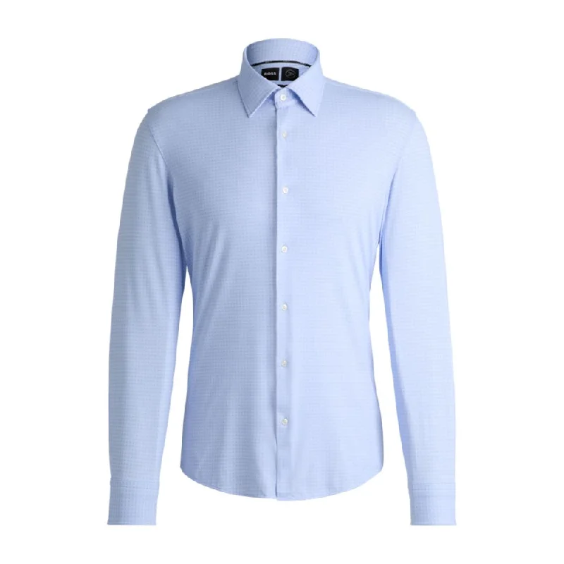 Slim-fit shirt in printed performance-stretch fabric