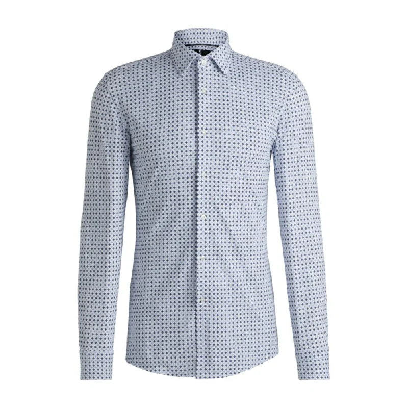 Slim-fit shirt in printed performance-stretch fabric