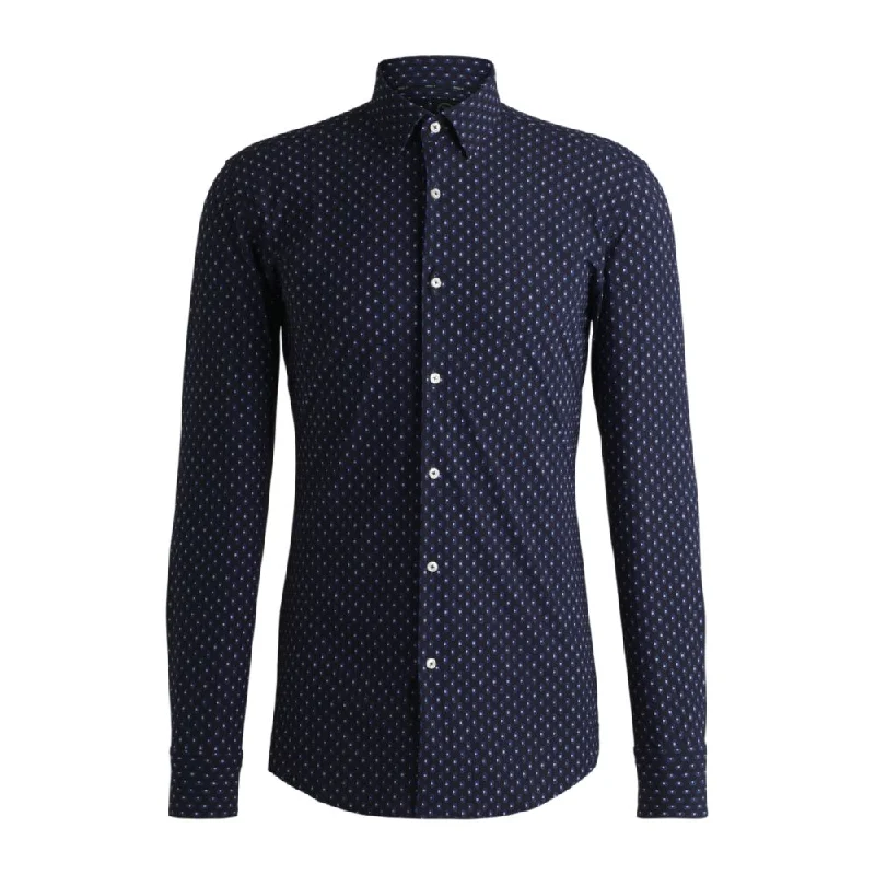 Slim-fit shirt in printed performance-stretch material