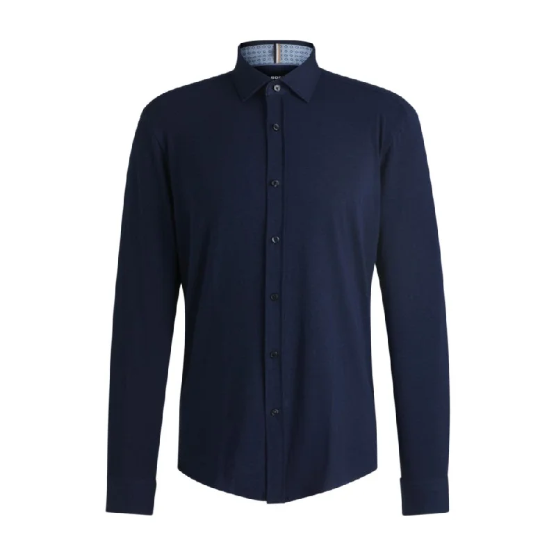 Slim-fit shirt in stretch-cotton jersey