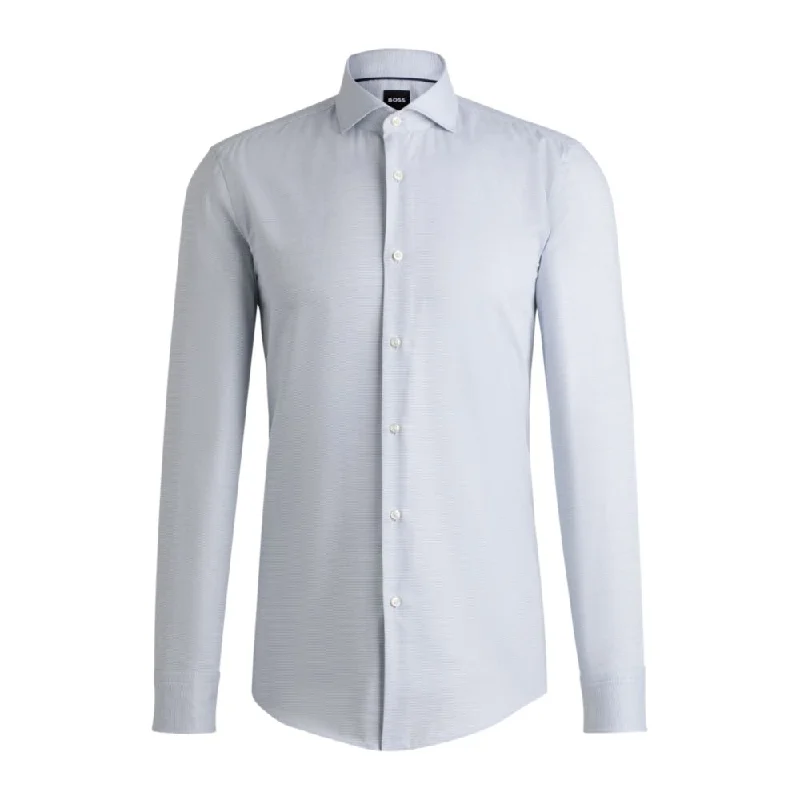 Slim-fit shirt in structured cotton