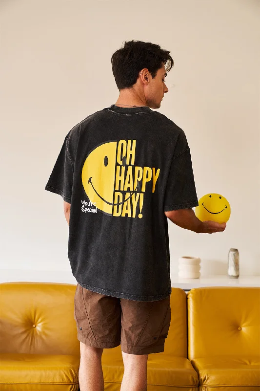 Year-End Sale Smiley Originals Happy Day Oversized T-shirt