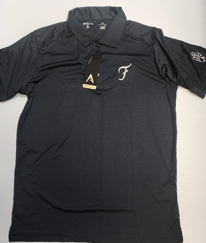 Midnight Madness Smoke Gray Embroidered Shield Antigua Brand Golf Shirt