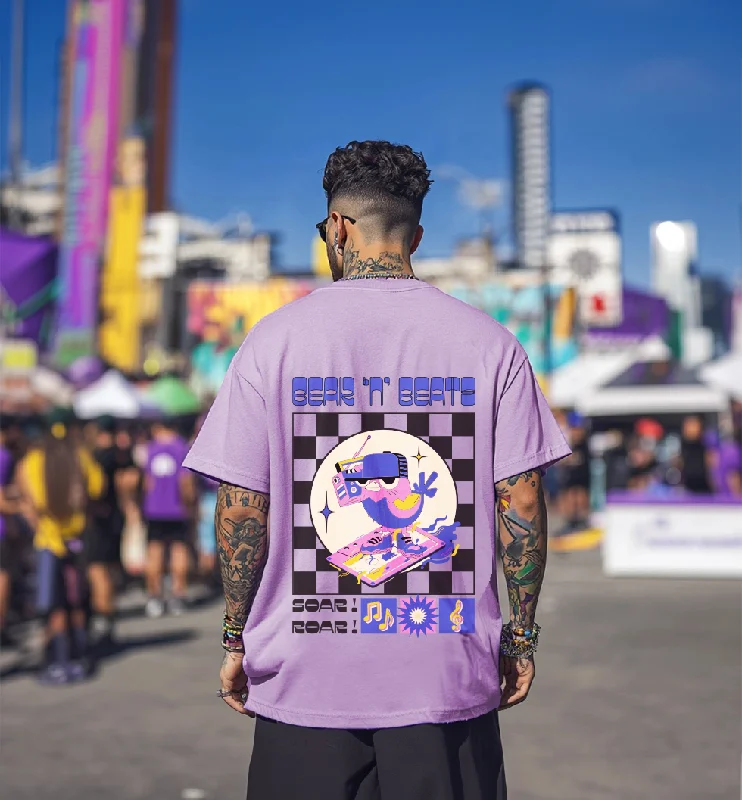 Deep Discounts Sour Roar Lilac Oversized Printed Tshirt