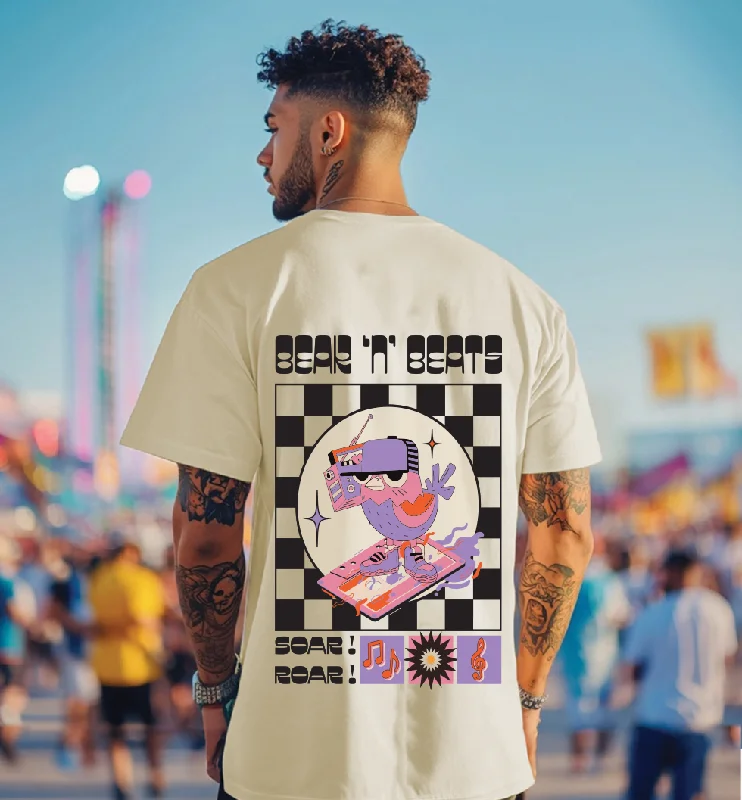 Super Sale Sour Roar Swan White Oversized Printed Tshirt