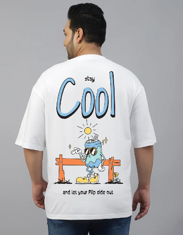 Markdown Sale Stay Cool Oversized Back Graphic Plus Size Printed Tshirt