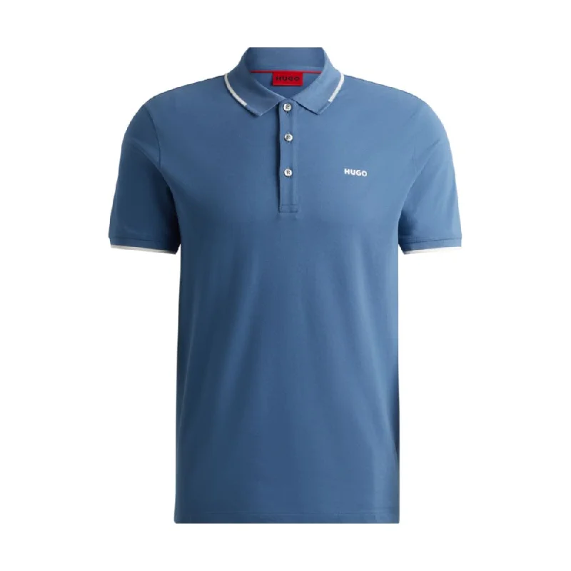 Stretch-cotton slim-fit polo shirt with printed logo