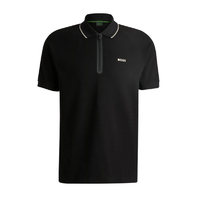 Structured-cotton polo shirt with contrast logo