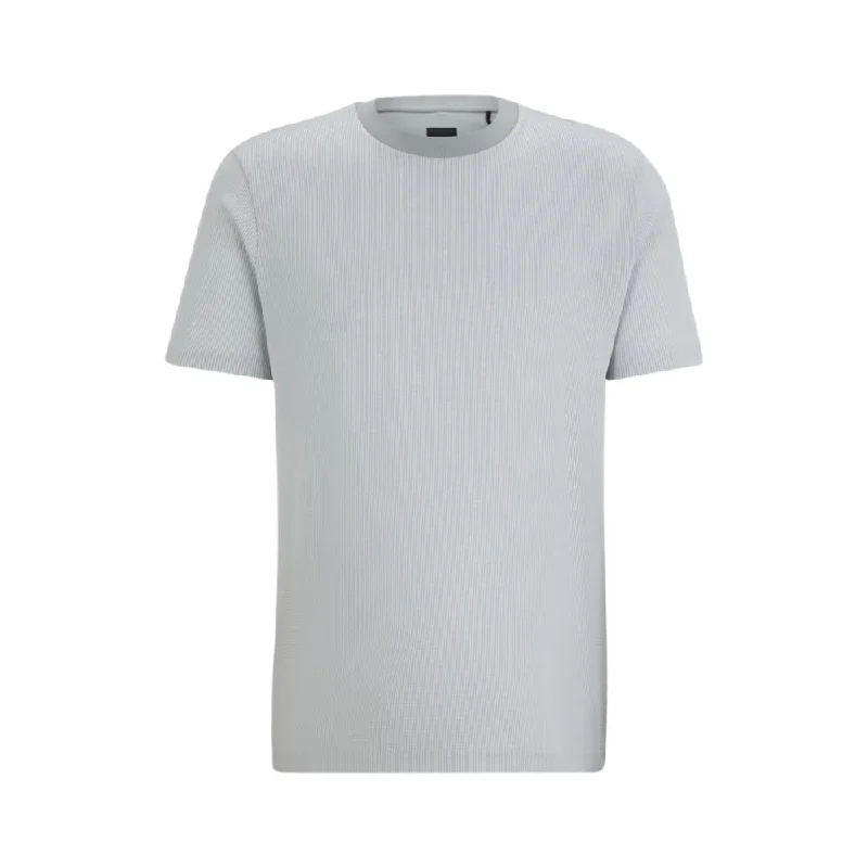 Structured-cotton T-shirt with mercerized finish