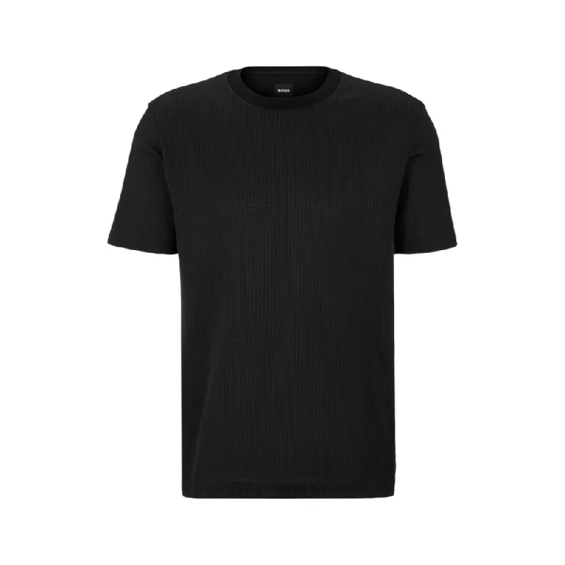 Structured-cotton T-shirt with mercerized finish