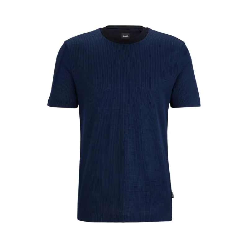 Structured-cotton T-shirt with mercerized finish