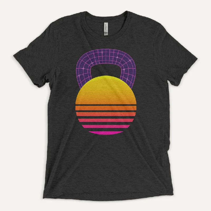 Synthwave Kettlebell Design Men’s Triblend T-Shirt