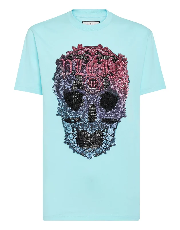 Great Bargains T-shirt Round Neck SS Baroque Skull