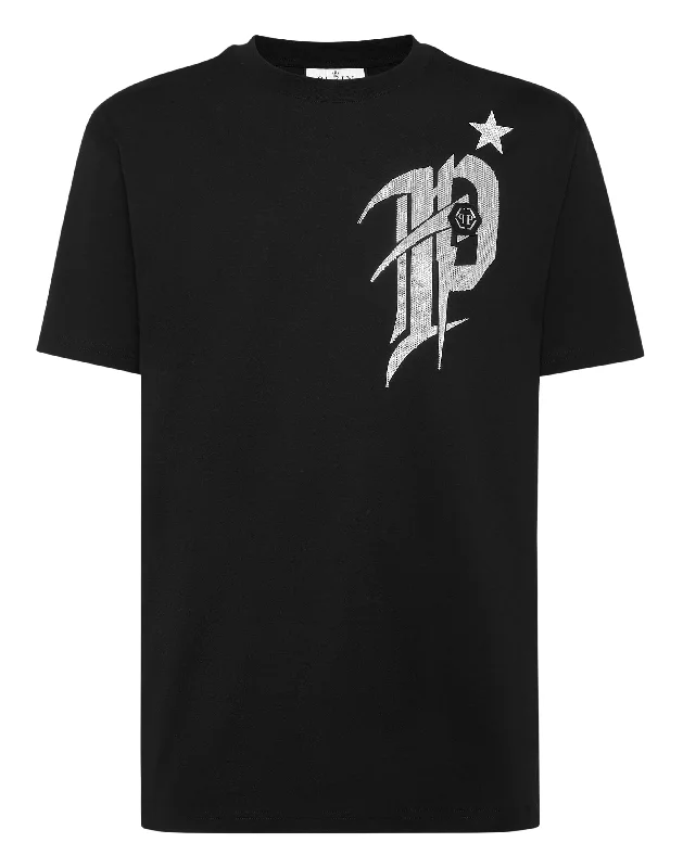 Year-End Sale T-shirt Round Neck SS Gothic Plein with Crystals