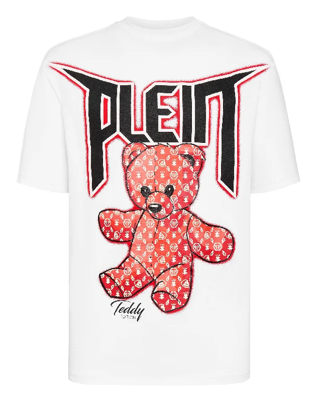 Exclusive Preview T-shirt Round Neck SS Spray Effect Print Teddy Bear