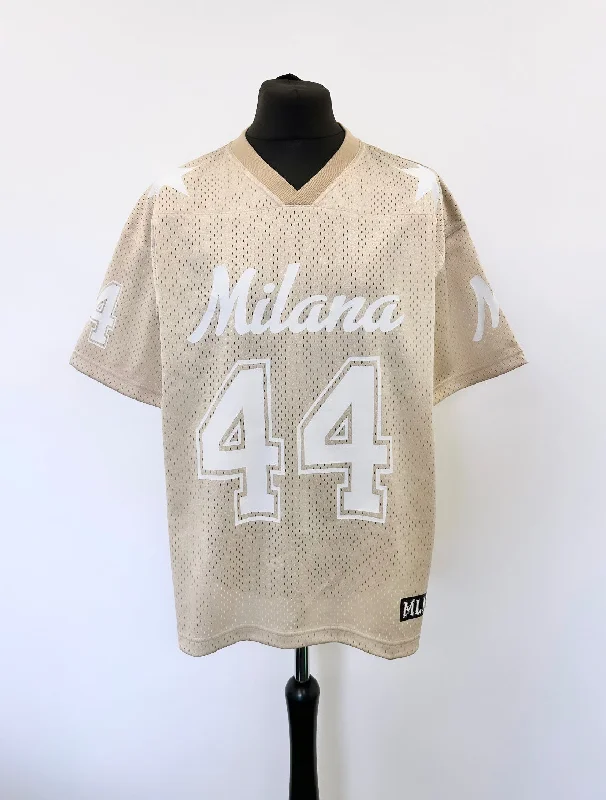 Taupe Mesh Heavyweight Jersey.